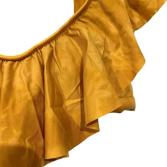 Blue Life Yellow Tie Dye Flutter Bikini Top S - Picture 3 of 7